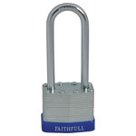 Faithfull QC0140-LS Laminated Steel Padlock 40mm Long Shackle 3 Keys