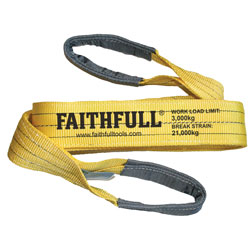 Faithfull XLP-03 2 METRE Lifting Sling Yellow 3 Tonne 90mm x 2m