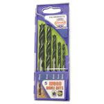 Faithfull 50199 Lip & Spur Wood Drill Bit Set, 5 Piece 4-10mm