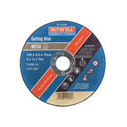 Faithfull FAI1003M Metal Cut Off Disc 100 x 3.2 x 16mm