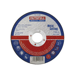 Faithfull FAI1153M Metal Cut Off Disc 115 x 3.2 x 22.23mm