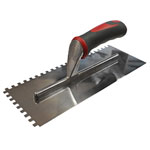 Faithfull FAISGTNOT6SS Notched Trowel Serrated 6mm S/Steel Soft Grip Handle