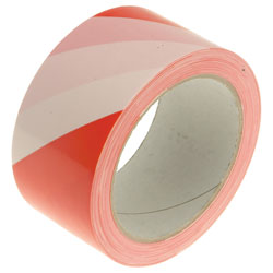 Faithfull 00225033RWTB Pro Self-Adhesive Hazard Tape Red/White 50mm x 33m