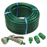 Faithfull 71039.16630.24606 PVC Reinforced Hose 30m Fittings & Spray Gun