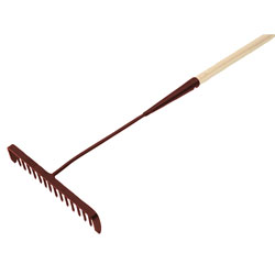 Faithfull 311 Tarmac Rake 16 Round Teeth - Wooden Handled