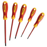 Faithfull FAISDVDESET5 VDE Soft Grip Screwdriver Set, 5 Piece SL/PH