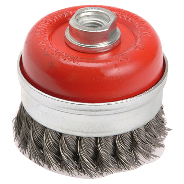 Faithfull 1108014150 Wire Cup Brush Twist Knot 80mm M14x2, 0.50mm ...
