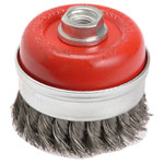 Faithfull 1108014150 Wire Cup Brush Twist Knot 80mm M14x2, 0.50mm Steel Wire