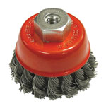 Faithfull 2107514150 Wire Cup Brush Twist Knot 65mm M14x2, 0.50mm Steel Wire