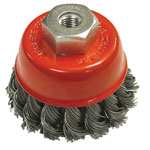 Faithfull 21075101505 Wire Cup Brush Twist Knot 65mm M10x1.25, 0.50mm Steel Wire