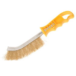 Faithfull 17330001 Wire Scratch Brush Brass Yellow Handle