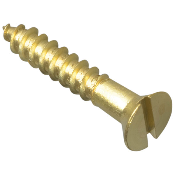 ForgeFix Wood Screw Slotted Raised Head ST Solid Brass 1in x 8 For...