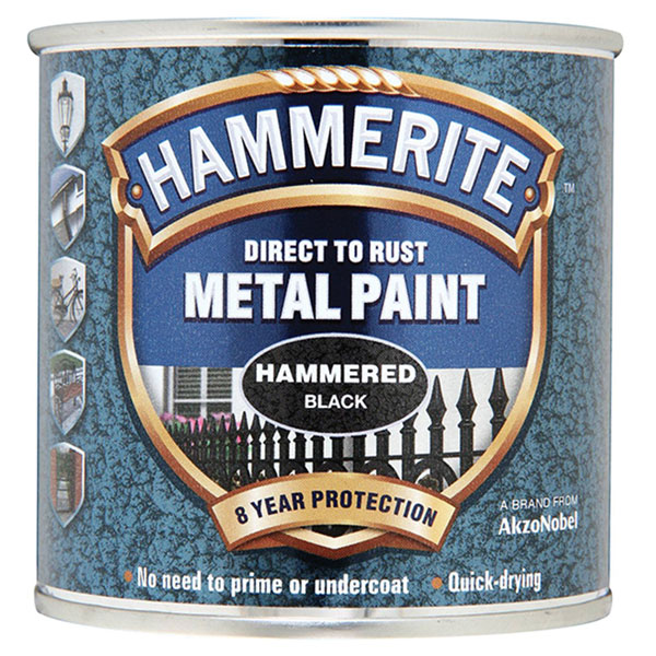  5084792 Direct to Rust Hammered Finish Metal Paint Black 250ml