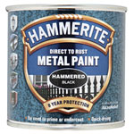 Hammerite 5084792 Direct to Rust Hammered Finish Metal Paint Black 250ml