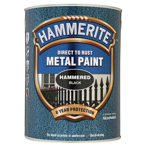  5084796 Direct to Rust Hammered Finish Metal Paint Black 5 Litre