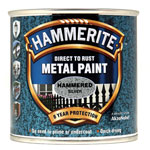 Hammerite 5084798 Direct to Rust Hammered Finish Metal Paint Silver 250ml