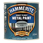 Hammerite 5084801 Direct to Rust Hammered Finish Metal Paint Silver 2.5 Litre