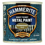 Hammerite 5084818 Direct to Rust Hammered Finish Metal Paint Gold 250ml