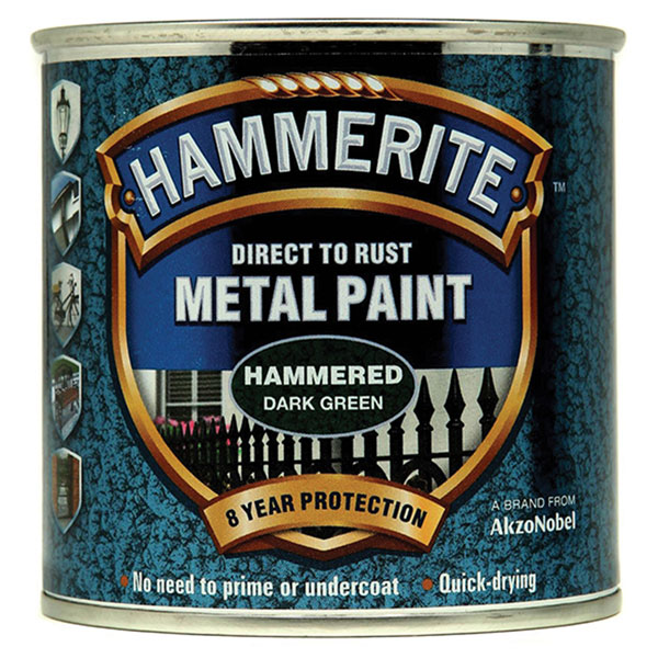  5084831 Direct to Rust Hammered Finish Metal Paint Dark Green 250ml