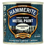 Hammerite 5084836 Direct to Rust Hammered Finish Metal Paint White 250ml