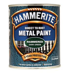 Hammerite 5092823 Direct to Rust Hammered Finish Metal Paint Dark Green 750ml