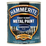 Hammerite 5092938 Direct to Rust Hammered Finish Metal Paint Blue 750ml