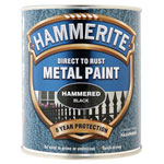 Hammerite 5092955 Direct to Rust Hammered Finish Metal Paint Black 750ml