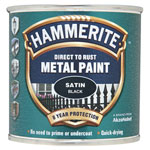 Hammerite 5084904 Direct to Rust Satin Finish Metal Paint Black 250ml
