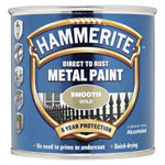 Hammerite 5084847 Direct to Rust Smooth Finish Metal Paint Gold 250ml