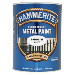 Hammerite 5084861 Direct to Rust Smooth Finish Metal Paint White 5 Litre