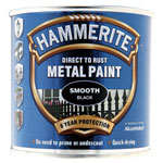 Hammerite 5084863 Direct to Rust Smooth Finish Metal Paint Black 250ml