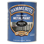 Hammerite 5084867 Direct to Rust Smooth Finish Metal Paint Black 5 Litre