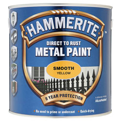 Hammerite 5084877 Direct to Rust Smooth Finish Metal Paint Yellow 2.5 Litre