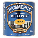 Hammerite 5084877 Direct to Rust Smooth Finish Metal Paint Yellow 2.5 Litre