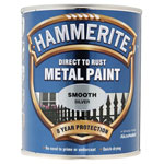 Hammerite 5084894 Direct to Rust Smooth Finish Metal Paint Silver 250ml