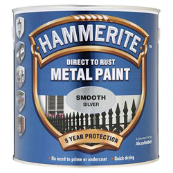 Hammerite 5084897 Direct to Rust Smooth Finish Metal Paint Silver 2.5 Litre