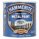 Hammerite 5084897 Direct to Rust Smooth Finish Metal Paint Silver 2.5 Litre