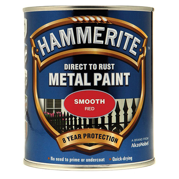  5092824 Direct to Rust Smooth Finish Metal Paint Red 750ml
