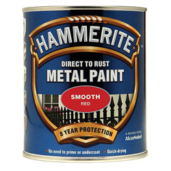 Hammerite 5092824 Direct to Rust Smooth Finish Metal Paint Red 750ml