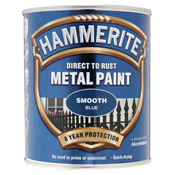 Hammerite 5092826 Direct to Rust Smooth Finish Metal Paint Blue 750ml