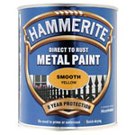 Hammerite 5092874 Direct to Rust Smooth Finish Metal Paint Yellow 750ml