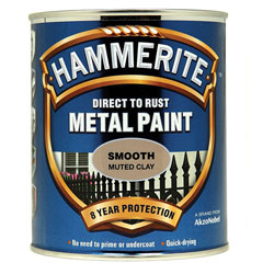 Hammerite 5158232 Direct to Rust Smooth Finish Metal Paint Muted Clay 750ml