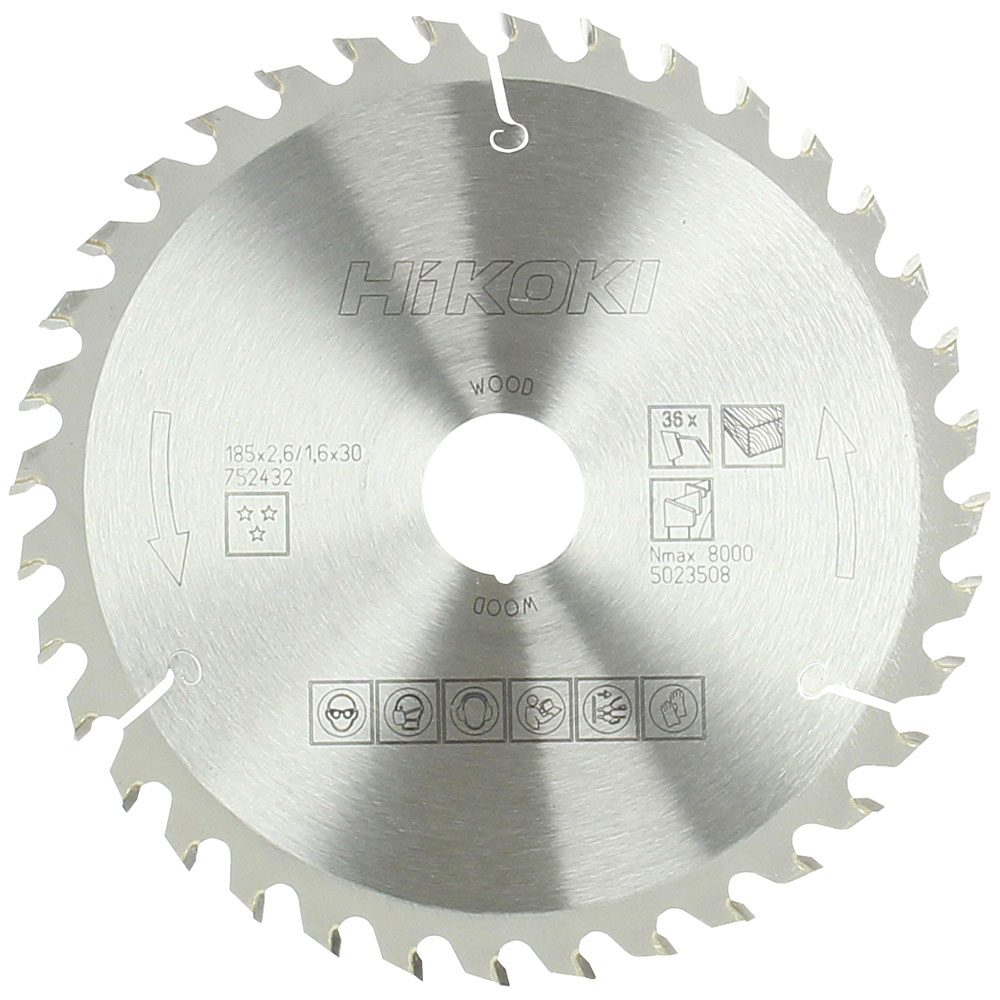 HiKOKI 752432 Circular Saw Blade 185 x 30mm x 36T | Rapid Electronics