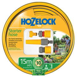 Hozelock 7215P9000 Starter Hose Starter Set 15m 12.5mm (1/2in) Diameter