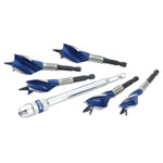 IRWIN® 1922007 Blue Groove 6X Stubby Wood Bit Set, 5 Piece: 16-25mm + Extension