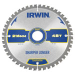 IRWIN® 1897396 Construction Mitre Circular Saw Blade 216 x 30mm x 48T ATB/Neg