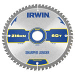 IRWIN® 1897397 Construction Mitre Circular Saw Blade 216 x 30mm x 60T ATB/Neg