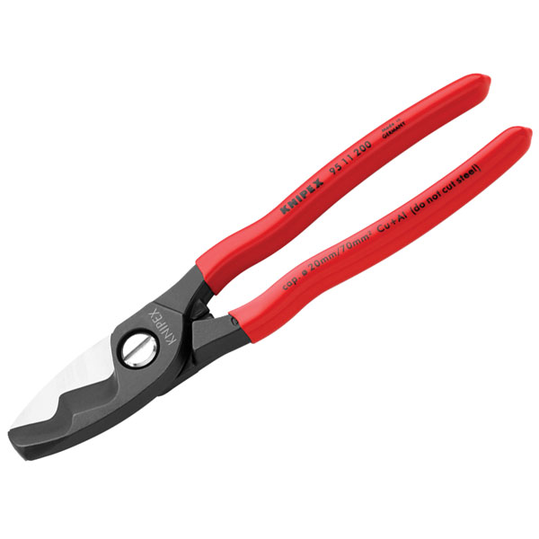Knipex 95 11 200 SB Cable Shears Twin Cutting Edge PVC Grip 200mm ...