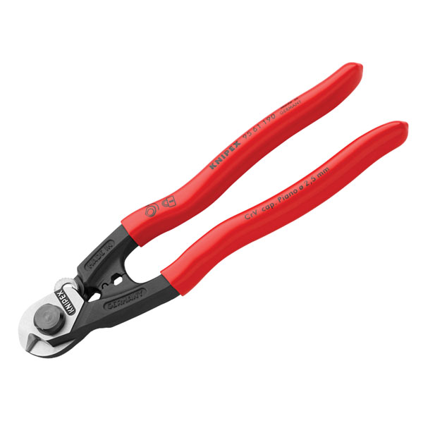 Knipex 95 61 190 SB Wire Rope/Bowden Cable Cutters PVC Grip 190mm ...