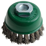 Lessmann 482.817 Knot Cup Brush 65mm M14x2.0, 0.50 Stainless Steel Wire